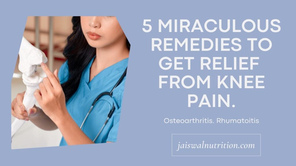 Apicture by5 miraculous remedies to get relief from knee pain.
